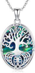 wholesale 925 Sterling Silver Abalone Shell Tree of Life Necklace for Mom - Symbolizes Growth, Strength & Rebirth - Adjustable 18+2 Chain - Perfect Mother's Day Gift-0-0
