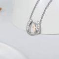 wholesale Silver Cross Pendant Necklace for Women Girls - Lucky Horseshoe in Heart Embrace s for Cowgirls Equestrian Birthday Mother's Day-0-2