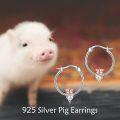wholesale 925 Sterling Silver Pig Heart CZ Studs Hoop Earrings for Women Girls 925 Sterling-0-4