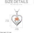 wholesale 925 Sterling Silver Heart-Shaped Flower Pendant Necklaces with I Love You Forever Engraving for Women Girls Gifts (Lotus)-0-4