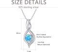 wholesale 925 Sterling Silver Infinity Blue Topaz & White Sapphire Pendant Necklace for Women-0-4