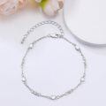 wholesale 925 Sterling Silver Blue Heart Link Bracelet With Cz-0-9