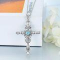 wholesale 925 Sterling Silver Turquoise Inlay Cross Pendant Necklaces for Men Christian  Ideas-0-1