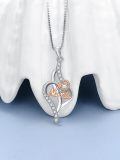 TOUPOP Sterling Silver Heart Pendant Necklace Jewelry Gifts For Mom Grandma-0-2