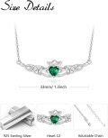 wholesale Sterling Silver Celtic Knot Claddagh Heart Necklace Irish Jewelry Gift-0-7