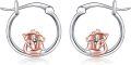 wholesale 925 Sterling Silver Fox Hoop Earrings - Adorable Gifts for Her Him-0-0