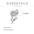TOUPOP 14k White Gold Plated Moissanite Ring D VVS1 Round-0-3