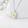 TOUPOP Sterling Silver Sunflower Heart Cremation Locket Necklace-0-4