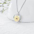 TOUPOP Sterling Silver Sunflower Heart Cremation Locket Necklace-0-4