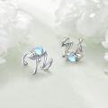 wholesale 925 Sterling Silver Frog Shape Moonstone Clip-On Cartilage Ear Cuffs for Men & Women - Vintage Style Non-Pierced Studs-0-3