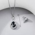wholesale 925 Sterling Silver Black Onyx Hummingbird Teardrop Keepsake Pendant Necklace for Ashes Memorial Jewelry-0-4
