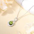 TOUPOP Sterling Silver Peridot Infinity Love Moon Necklace-0-4