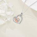 wholesale 925 Sterling Silver Fox Love Forever Heart Pendant Necklace for Girls Women Gifts Jewelry-0-3