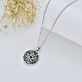 wholesale 925 Sterling Silver Mushroom Tree of Life Pentagram Necklace w/ Abalone Shell & Celtic Knots-0-4