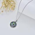 wholesale 925 Sterling Silver Pentagram Mushroom Abalone Shell Oval Pendant Necklace For Women-0-4
