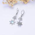 wholesale 925 Sterling Silver Celtic Moonstone Sun Leverback Filigree Drop Earrings-0-3