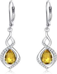 wholesale 925 Sterling Silver Infinity Birthstone Dangle Earrings for Women-11 Nov