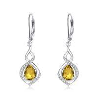 wholesale 925 Sterling Silver Infinity Birthstone Dangle Earrings for Women-11 Nov
