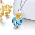 wholesale 925 Sterling Silver 12 Birth Month Flowers Urn Necklace for Ashes-0-1