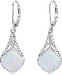 wholesale Sterling Silver Celtic Teardrop Drop Earrings Jewelry Gifts for Women-Opal