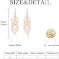 wholesale 925 Sterling Silver Rhombus Tassel Threader Earrings Geometric Shiny Dangle Drop Jewelry Gift for Women-0-3