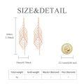 wholesale 925 Sterling Silver Rhombus Tassel Threader Earrings Geometric Shiny Dangle Drop Jewelry Gift for Women-0-3