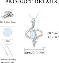 wholesale 925 Sterling Silver Synthetic Opal Snake Necklace - Power, Wisdom, Wealth, Hypoallergenic Jewelry Gift for Women-0-5