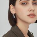 wholesale Sterling Silver Genuine Simulated Birthstone Teardrop Leverback Earrings-0-14