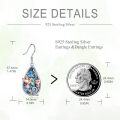 wholesale 925 Sterling Silver Abalone Hummingbird & Lily Earrings for Women, Hypoallergenic Gift-0-3