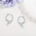 wholesale 925 Sterling Silver Moonstone Owl Huggie Hoop Earrings for Women Girls Mothers Day Gift-0-1