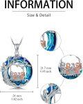 wholesale TOUPOP Birthday Gift For Mom Mothers And 4 Children Necklace Sterling Silver Family Tree Of Life Pendant With Blue Crystal Jewelry For Mom Mother Women Anniversary Christmas Mothers Day Gifts -0-3