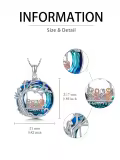 TOUPOP Sterling Silver Blue Crystal Family Tree Necklace For Mothers-0-3