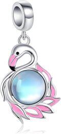 wholesale 925 Sterling Silver Pink Flamingo Pendant Charm Bracelet for Women Girls-0-0