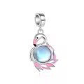 wholesale 925 Sterling Silver Pink Flamingo Pendant Charm Bracelet Wholesale for Women Girls-0-0