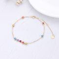 wholesale 14k Gold Rainbow Moissanite Bezel Station Chain Bracelet-0-2