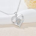 wholesale 925 Sterling Silver Heart Family Pendant Necklace Wholesale With Cubic Zirconia-0-2