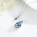 wholesale 925 Sterling Silver Blue Moonstone Tree of Life Tear Drop Keepsake Urn Necklace for Ashes - Memorial Jewelry-0-2