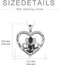wholesale 925 Sterling Silver Heart-Shaped Pendant with CZ Crystals - Always My Sister Forever My Friend Necklace Gift for Sisters and Daughters-0-3