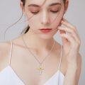 wholesale 925 Sterling Silver Sunflower Cross Pendant Necklace for Women Girls Christian s-0-2