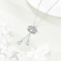 wholesale S925 Sterling Silver Moonstone Lotus Flower Necklace for Women & Men, Buddhist Inspired Jewelry Gift, 18+2 Chain-0-4