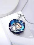 TOUPOP Sterling Silver Crystal Sloth Pendant Necklace For Women-0-2