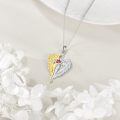 wholesale 925 Sterling Silver Angel Wings & Red Crystal Heart Pendant Necklace - Memorial Sympathy Jewelry for Women-0-3