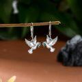 wholesale 925 Sterling Silver Dove with Olive Branch Drop Earrings Leverback s for Women-0-1
