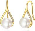 wholesale 14K Gold Pearl Teardrop Dangle Earrings for Women Anniversary Gift-0-0