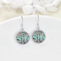 wholesale 925 Sterling Silver Larimar Tree of Life Dangle Earrings Birthstone s for Women Girls-0-43