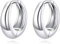 wholesale 925 Sterling Silver 15mm Huggie Hoop Earrings Minimalist s for Women-0-0