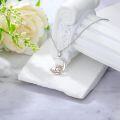 wholesale 925 Sterling Silver Lab-Grown Cubic Zirconia Unicorn on the Moon Charm Pendant Necklace-0-1