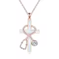 TOUPOP Sterling Silver Stone Nurse Stethoscope Cross Necklace Gift-0-0