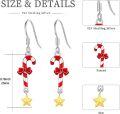 wholesale 925 Sterling Silver Metal Candy Cane Star Drop Dangle Christmas Earrings for Women-0-3