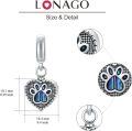 wholesale 925 Sterling Silver Heart Photo Charm with Paw Print for Ashes Bracelet Necklace Gift for Women-0-5